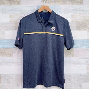 Pittsburgh Steelers Nike On Field Performance Polo Gray Dri Fit NFL Mens Medium